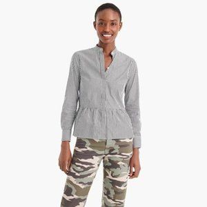NWT J. Crew Stripe Button-Up Peplum Shirt